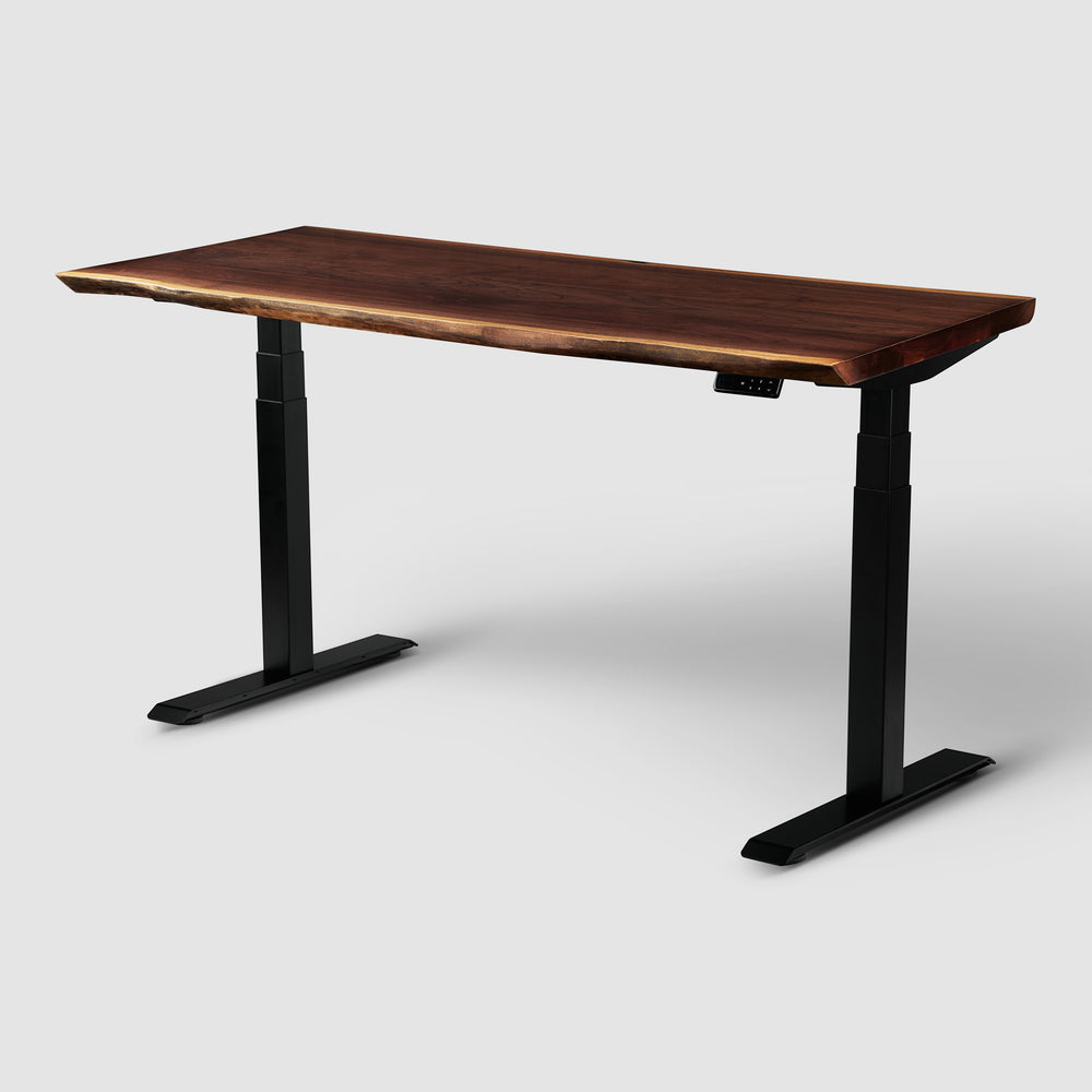 Edge Standing Wood Desk Satin Black